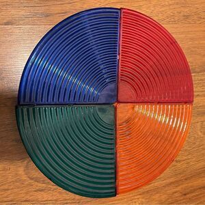 Vintage Christmas Multi- Color Revolving 4 Wheel  Prism Wedge Replacement 6”